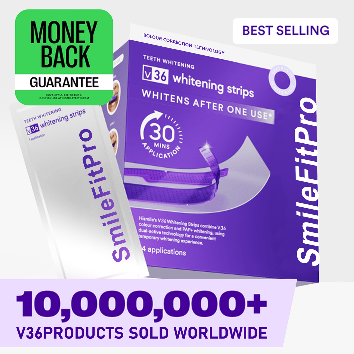 🦷🦷SmileFitPro™ V36 Whitening Strips – Professional Teeth Whitening at Home
