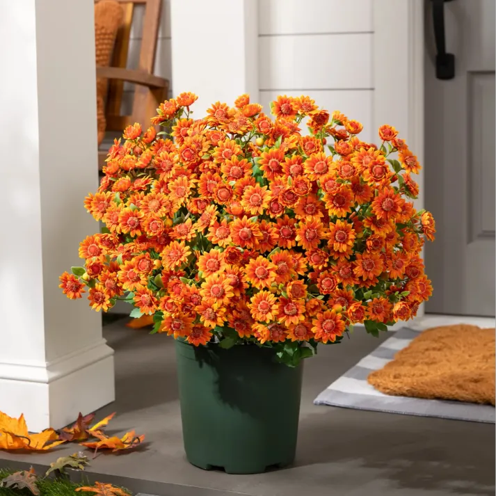 🌹Last Day Each🌹 - Artificial Outdoor Sunset Mums Flowers -  Waterproof, Windproof