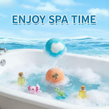 🧼LAST DAY 50% OFF - 🛁 Natural Bath Bombs for Kids with Mega Bubbles & Surprise Inside 🥚✨