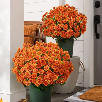 🌹Last Day Each🌹 - Artificial Outdoor Sunset Mums Flowers -  Waterproof, Windproof