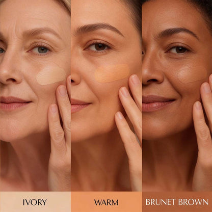 Anti-Aging Foundation Cushion - Wrinkle Reducer Makeup with SPF | Hydrating Full Coverage Face Foundation for Mature Skin | Long-lasting Glow Finish